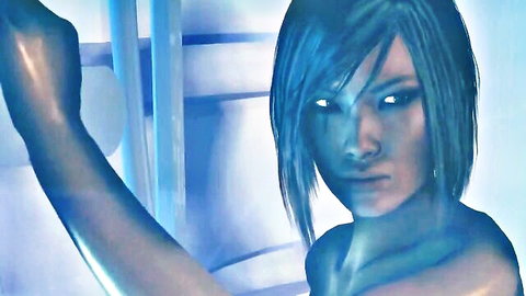 Faith Connors intense blue-lit pose in prison, athletic runner ready for guard encounter