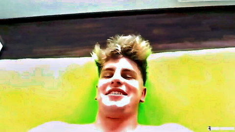 Calum Dean shirtless smile in Czech Hunter amateur video