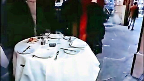 Charming sexy babe in restaurant setting before hard pussy banging