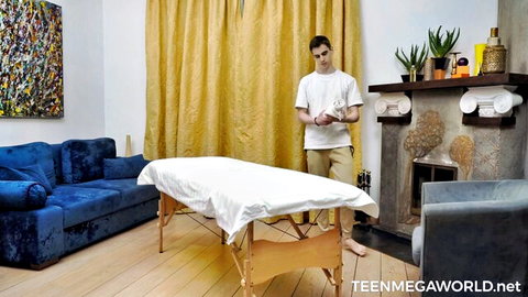 Kate Love horny teen massage scene with young masseur ready