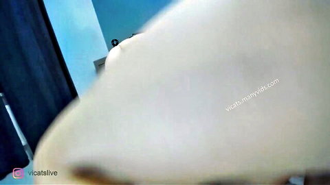 VicaTS pale ass grabbed in backdoor tease, juicy butt closeup