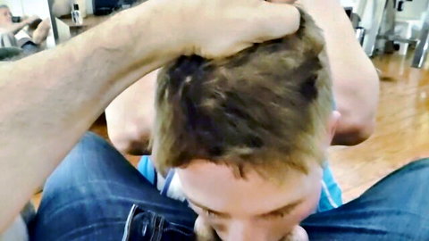 Dominant hand pulling young man's hair in intense trans sex teaser