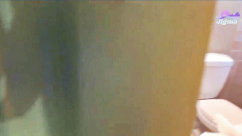 College girl bent over in bathroom, screwed doggy style by BF