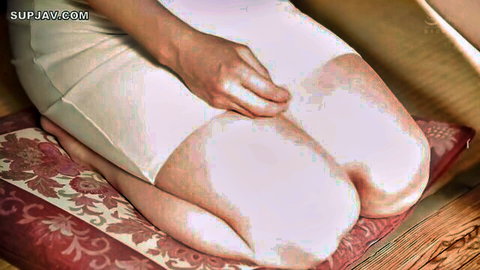 Summer Day as JAV stepmom kneeling seductively in white dress, teasing pose