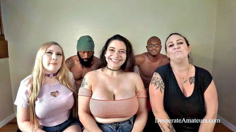 Brooklyn Springvalley in amateur group scene with busty brunette and friends