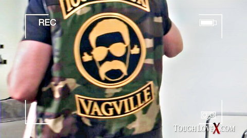 Man in camo Tough Love X Vagville vest, adult video thumbnail