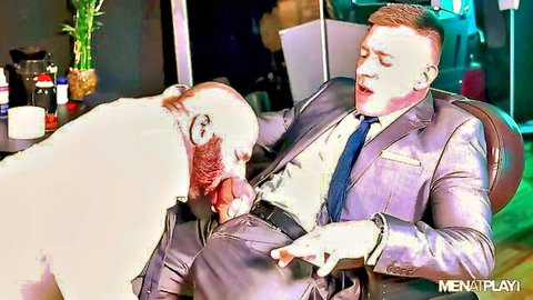 Bruce Beckham in suit gets dog blowjob in Clean Shave