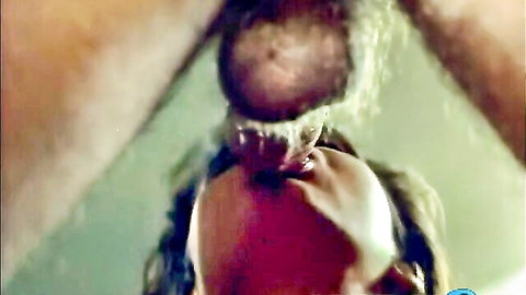 Blonde white woman eagerly sucking thick meaty cock in close-up POV