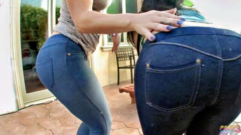 Allie Jordan and Kimmy Olsen showing off tight asses in jeans