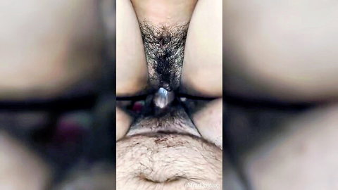 Telugu hostel girl's hairy pussy close-up with dildo insertion