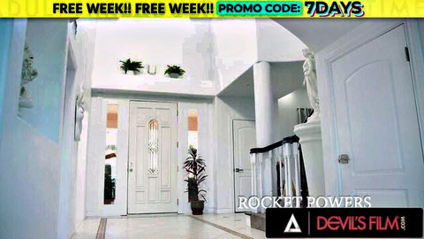 Busty redhead teen Katrina Marie opens door to salesman in luxurious home