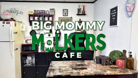 Megan Daw in Big Mommy Milkers Cafe, huge tits cleavage in sexy uniform
