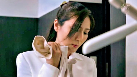 Yuna Shiina as seductive married secretary in white office blazer