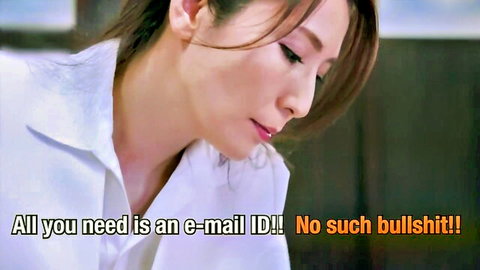 Yuna Shiina in tight white blouse, intense office seduction look