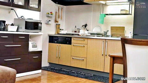 Hibiki Otsuki big ass neighbor seduction in kitchen JAV
