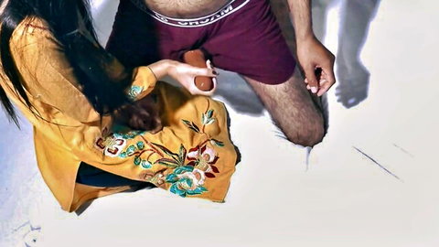 Punjabi stepmom in yellow embroidered dress grips cock for anal pounding