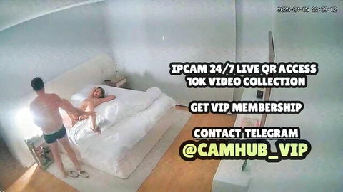 Amateur IP cam couple in intimate bedroom foreplay, nude woman touched by man in Athens Greece