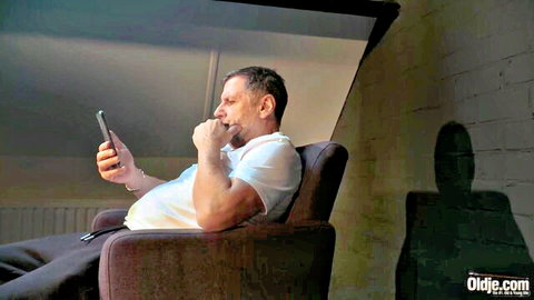 Older man with Baby Kxtten in teasing adult scene, age gap intimacy