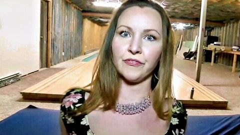 Mature blonde with big butt in floral dress for gangbang action