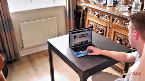 49yo Stepmom Francesca catches stepson watching porn on laptop