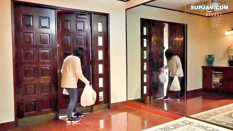 Meguri Fujiura enters home in casual sweater, JAV father-in-law quickie tease