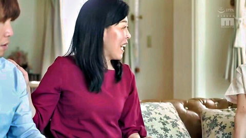 Rima Arai as teasing younger stepsister in red top, casual chat