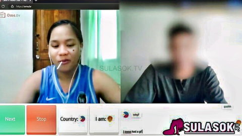 Filipina in blue basketball jersey on steamy video call, teasing teacher's fantasy