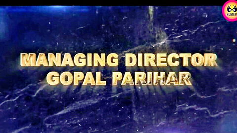 Golden title screen displaying Managing Director Gopal Parihar on blue background