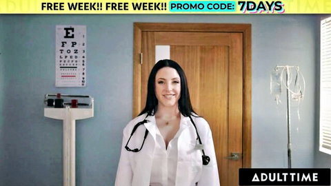 Angela White as sexy doctor in POV ASMR physical exam fantasy