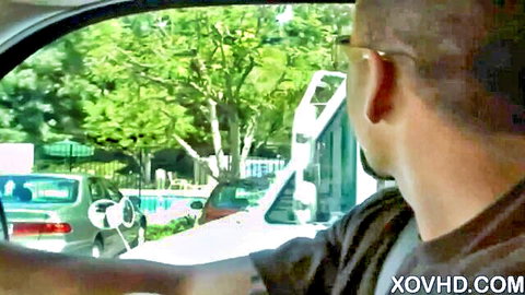 Eva Angelina and Rachel Starr in steamy car hardcore sex scene
