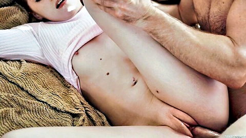 Alice Green spooned and fucked by Ryan Madison in Teenfidelity scene