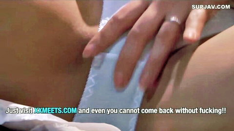 Sho Nishino pulls aside blue panties exposing pussy in JAV aunt temptation