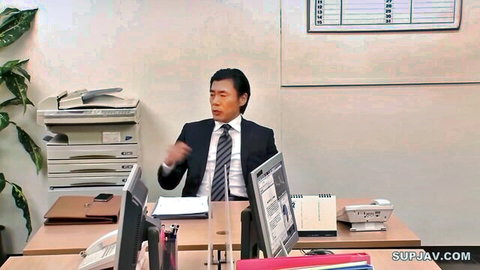 Asian man in business suit gesturing in office, JAV secret kisses scene