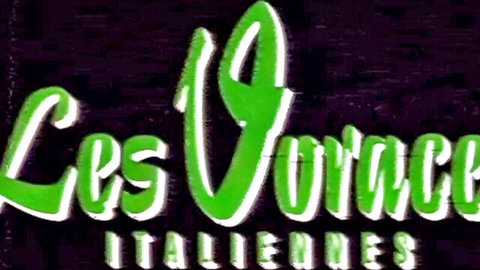 Les Voraces Italiennes 1993 vintage adult film neon title card