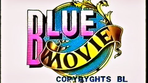 Retro 1980s Blue Movie logo for Ecolieres Tres Polissonnes uncut French porn