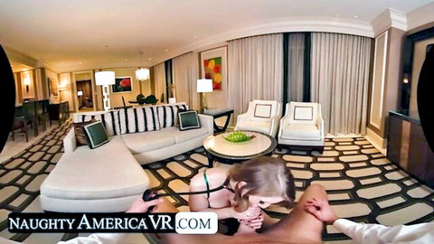 Octavia Red in black lingerie giving intense blowjob in VR POV