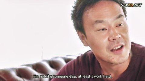 Asian man in red shirt confessing in JAV stalker drama with Miu Shiromine