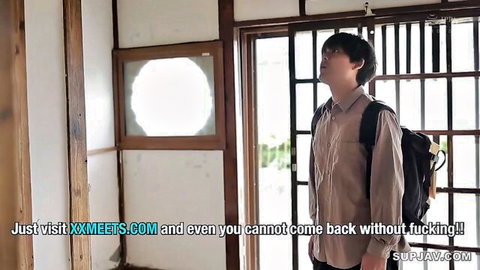 Saki Oishi in casual blouse, looking up seductively in JAV thumbnail