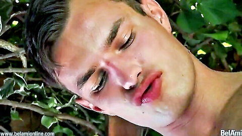 Hoyt Kogan intense close-up gaze in outdoor gay porn thumbnail