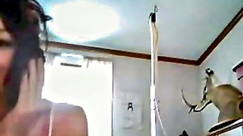 Cute Asian college girlfriend shyly covering face while masturbating solo