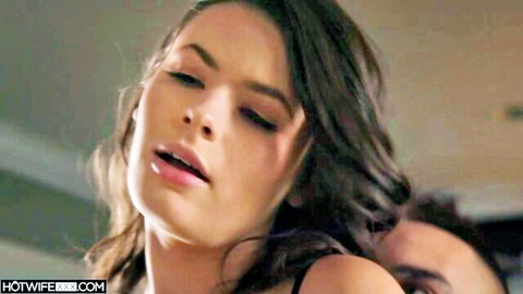 Milan in intense throat fucking action from HotWifeXXX, brunette beauty deepthroating passionately