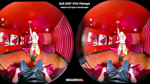 Coco Lovelock petite blonde pole dancing in sexy outfit VR POV