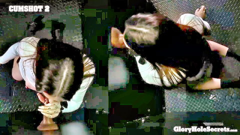 Tattooed brunette swallows cum at gloryhole in amateur video