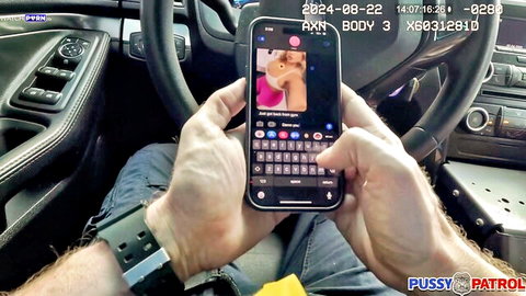 Lacy Doll as petite fuck doll in PussyPatrol explicit scene on phone