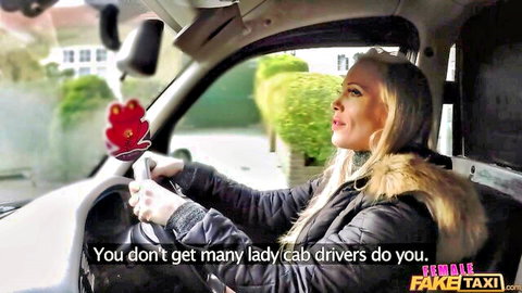 Blonde MILF Rebecca More as dominant lady cab driver in Female Fake Taxi