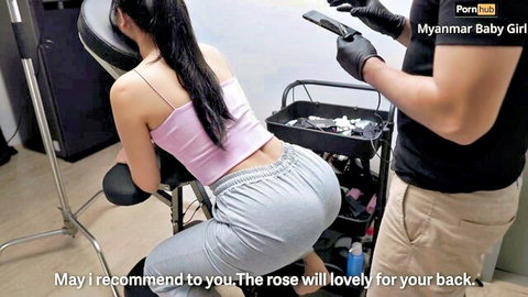 Myanmar girl with big ass bent over in doggystyle for creampie