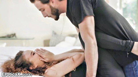 Cecilia Lion as cat burglar caught and fucked intensely by bearded stud