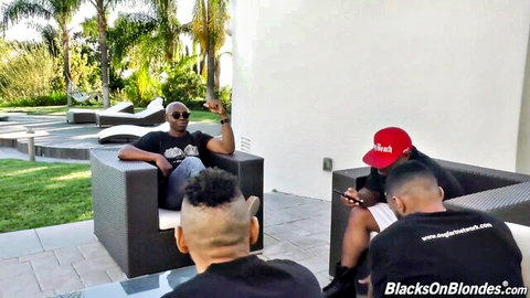 Kagney Linn Karter interracial setup with black men lounging