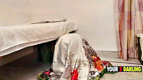 Yourxdarling as taboo stepmom hiding under bed in steamy doggystyle scene