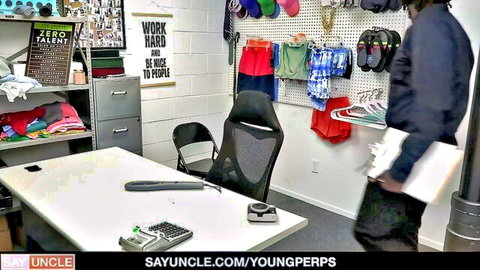 Black stud in office surrounded by colorful thongs and bras ready for BBC interracial action